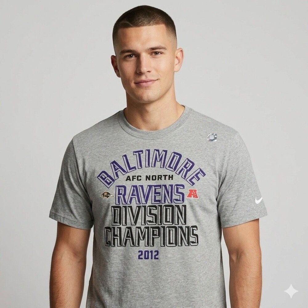 Nike Baltimore Ravens 2012 AFC North Division Champions T-Shirt Mens XL NWOT